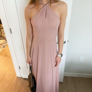 Beautiful designer halter dress. Dusty pink.